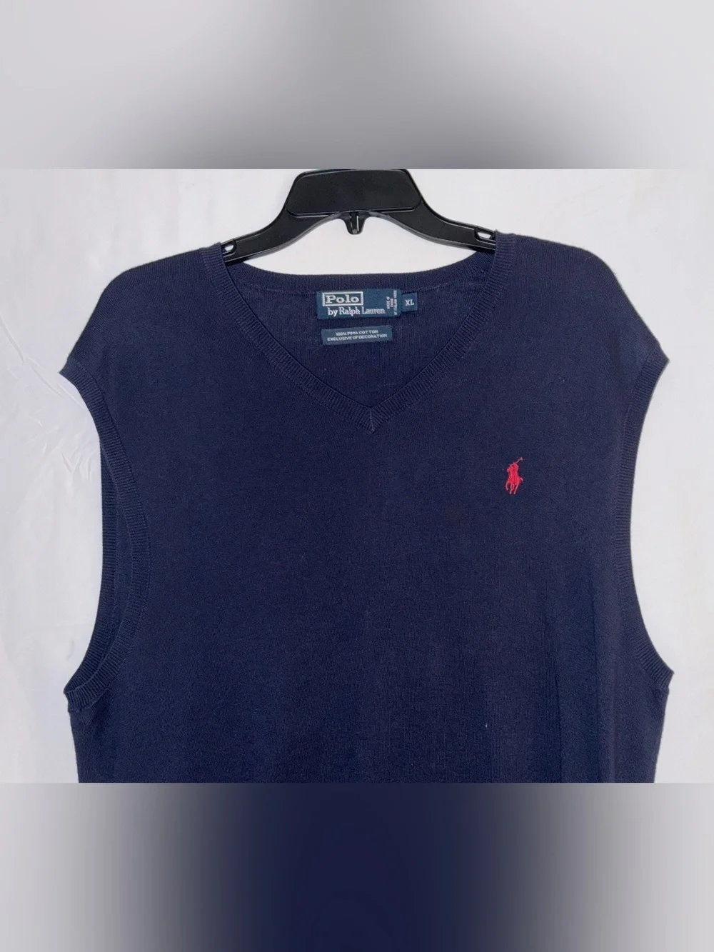 Polo by Ralph Lauren Men’s Navy V-Neck Sleeveless Sweater Vest Size XL